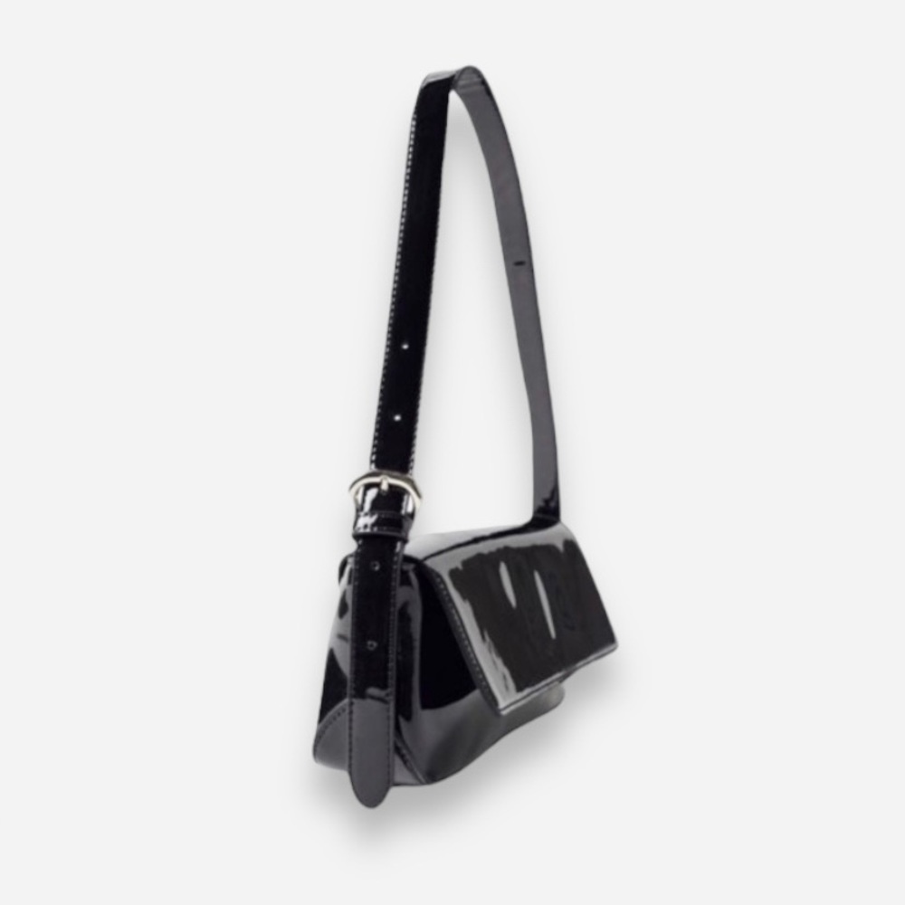 🌸New🌸 Urban Outfitters Patent Flap Baguette Bag Black NWT
